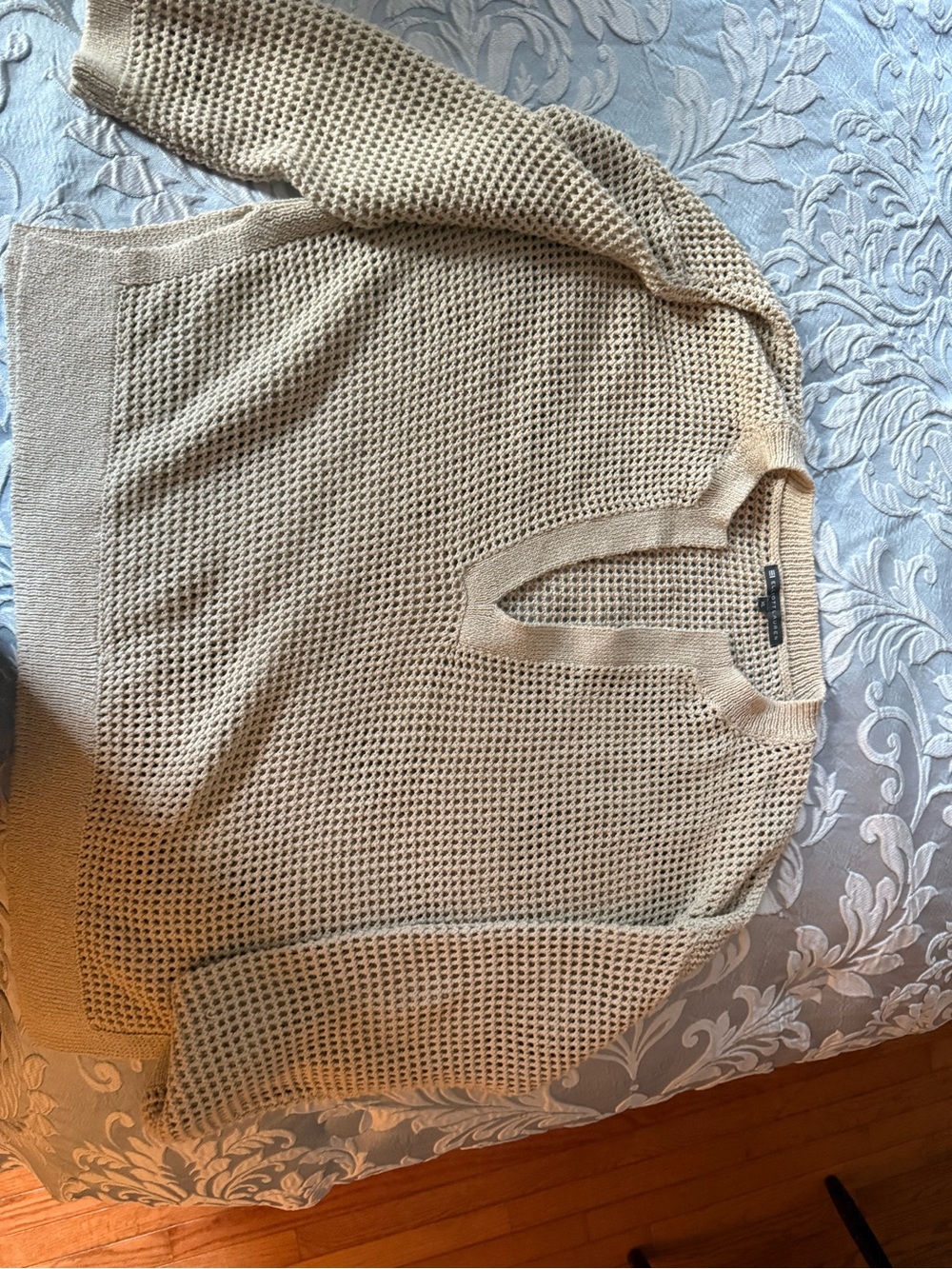 Women’s Open-Weave Knit Sweater - Beige